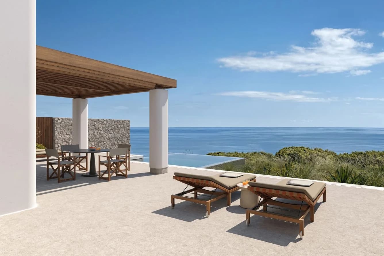 Eréma Hotel Milos – Terrasse einer Suite mit Blick auf die Ägäis